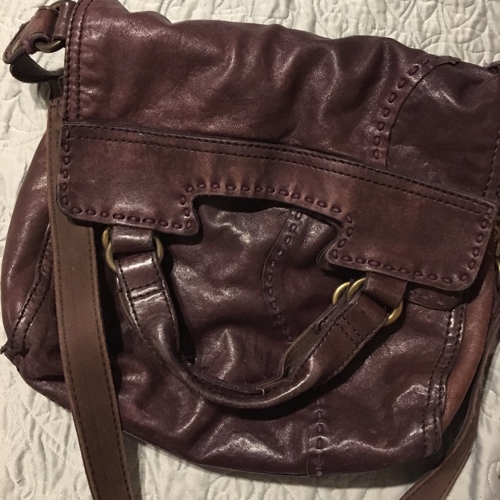 Lucky Brand Abbey Road Foldover Leather Bag